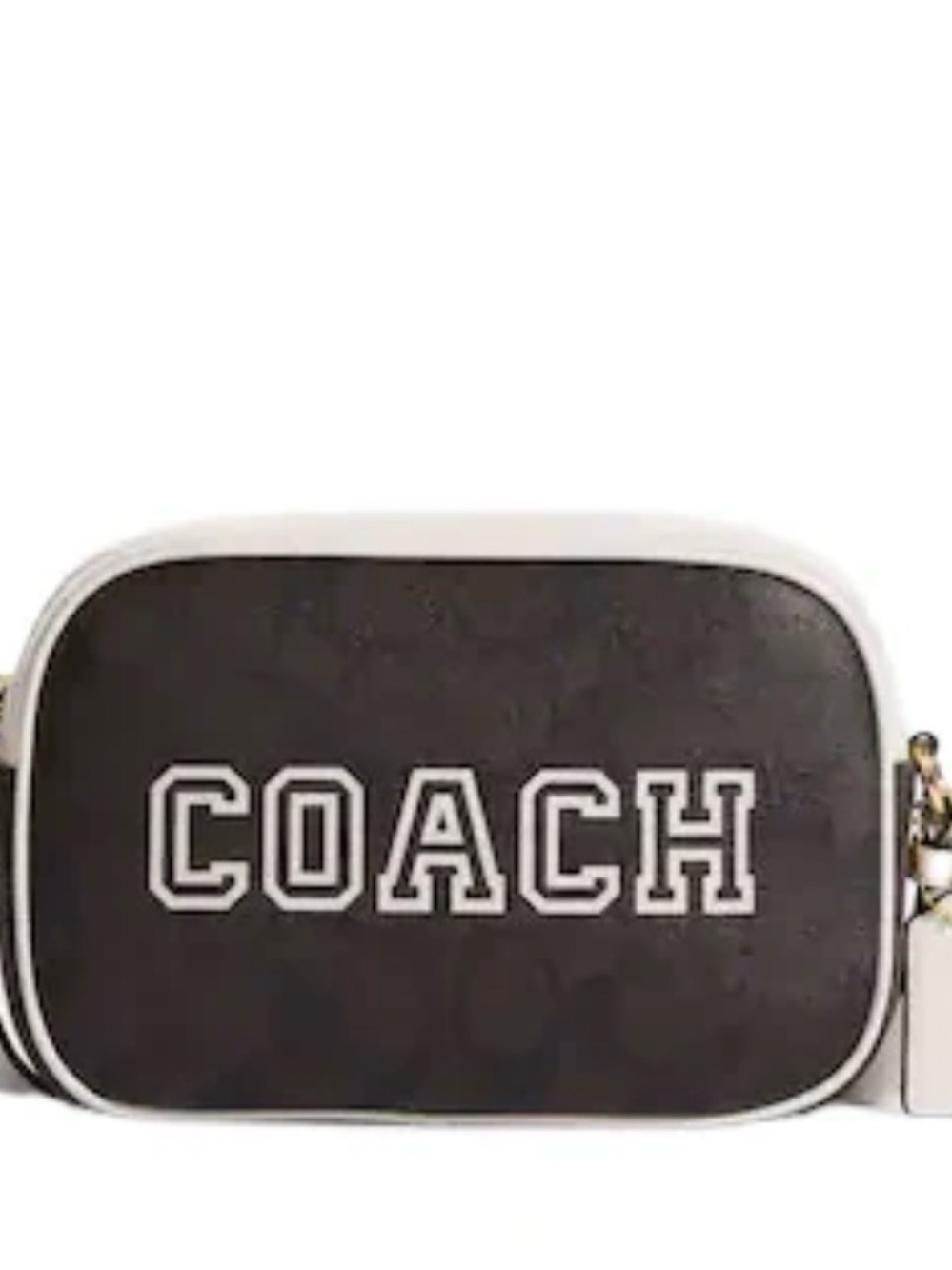 Coach Black and White Logo Crossbody Camera Bag